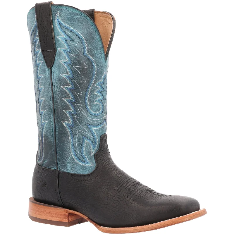 Durango Mens Arena Pro Western Black/Blue Lagoon Leather Cowboy Boots