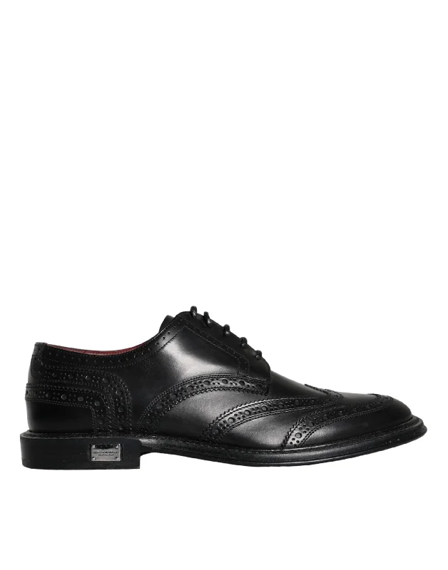 Dolce & Gabbana  Leather Oxford Wingtip Formal Men Men's Shoes (Pre-Owned)