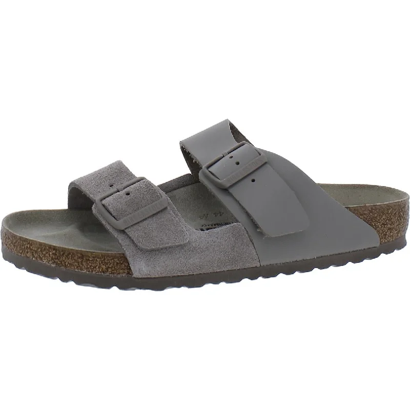 Birkenstock Mens Arizona Split Suede Buckle Slide Sandals