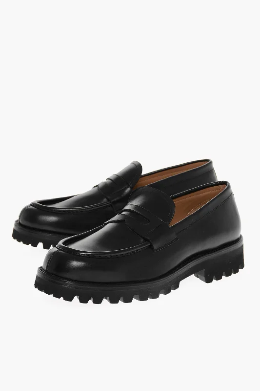 Testoni Leather Courmayeur Penny Loafers With Commando Sole