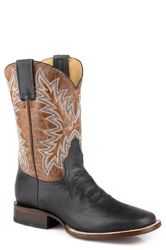 Stetson Mens Cole Brown Leather Cowboy Boots