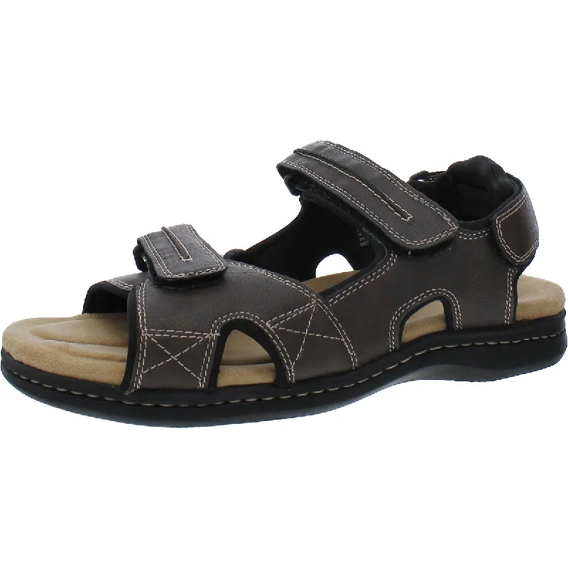 Dockers Mens Faux Leather Adjustable Sport Sandals