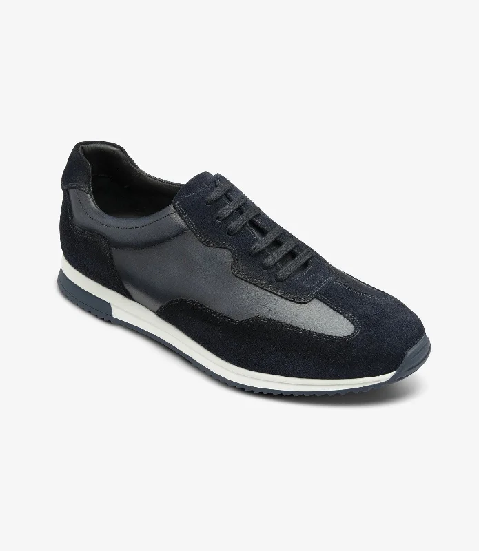 LOAKE Linford - Leather Sneakers - Navy Suede