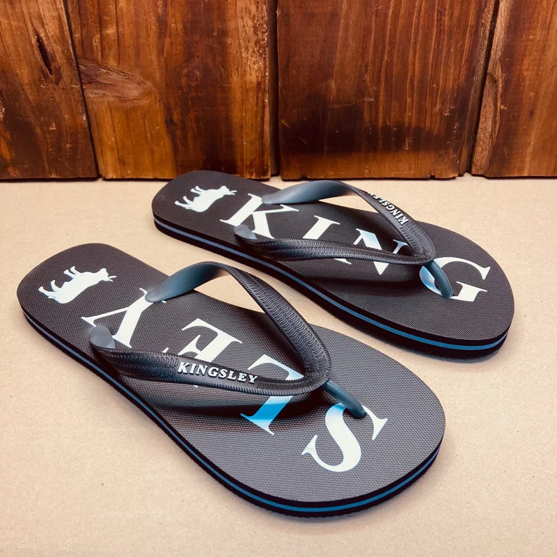 Kingsley Heath T King Print Flip Flop Black/Grey/White/White