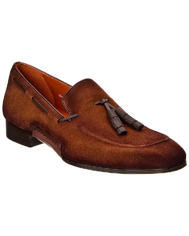 Mezlan Pavese Suede Tasseled Slip-On Loafer