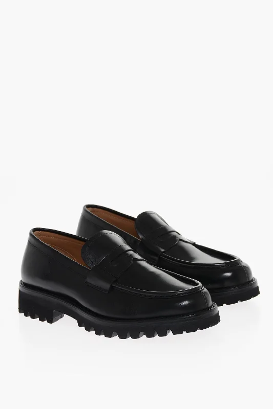 Testoni Leather Courmayeur Penny Loafers