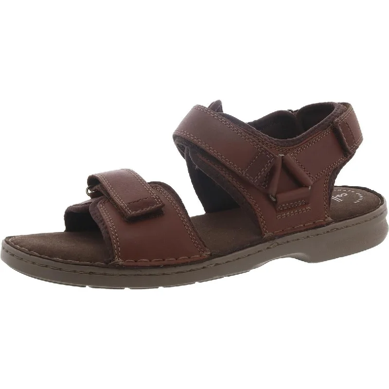 Clarks Mens Malone Shore Leather Ankle Strap Sport Sandals