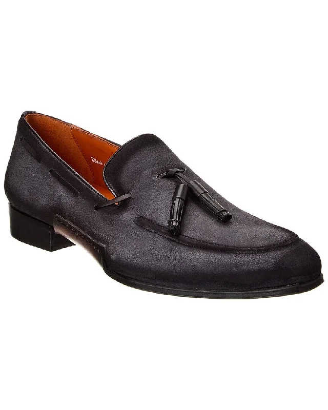 Mezlan Pavese Suede Tasseled Slip-On Loafer