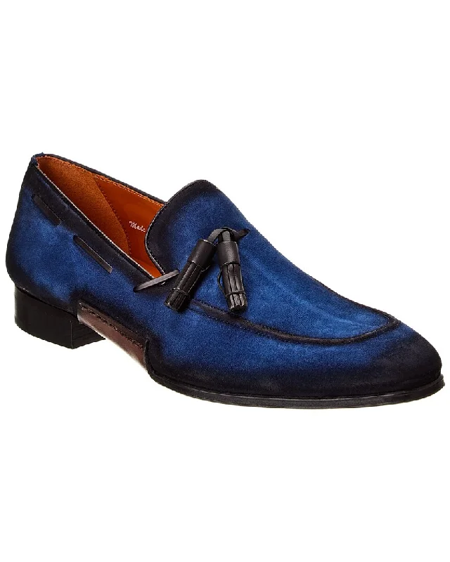 Mezlan Pavese Suede Tasseled Slip-On Loafer