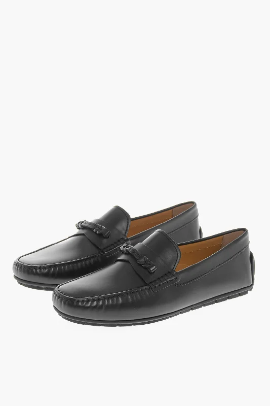 Testoni Leather Driver Bit Loafers